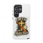 Faith Is My Home Run Phone Case — Christian Baseball Cross Design