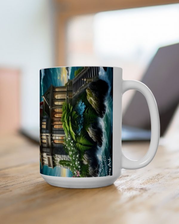Lighthouse Storm Ceramic Mug — Nautical Ocean Waves Art Coffee Cup (11oz/15oz)