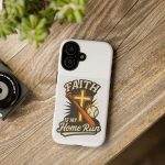Faith Is My Home Run Phone Case — Christian Baseball Cross Design
