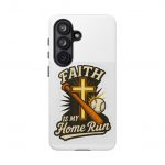 Faith Is My Home Run Phone Case — Christian Baseball Cross Design