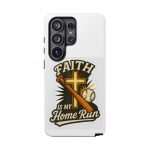 Faith Is My Home Run Phone Case — Christian Baseball Cross Design
