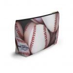 Baseball Print Accessory Pouch — T‑Bottom Cosmetic Bag