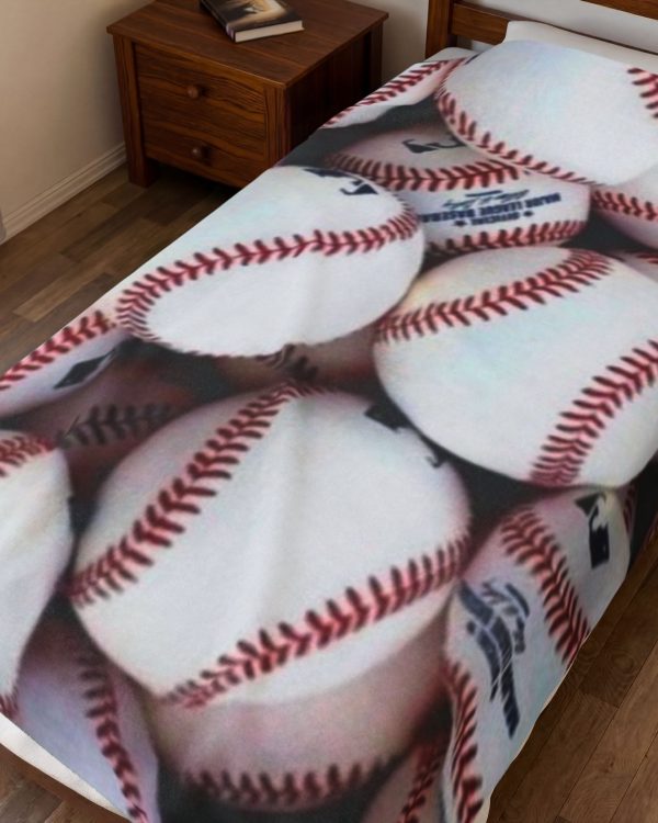 Baseball Pattern Velveteen Plush Blanket – Soft Sports Throw for Fans