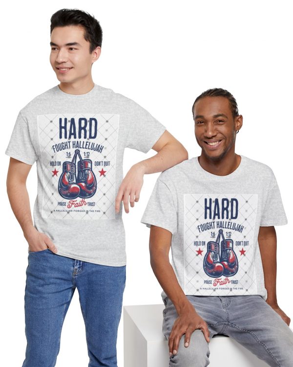 Boxing Gloves Tee — "Hard Fought Hallelujah" Inspirational Fight Shirt