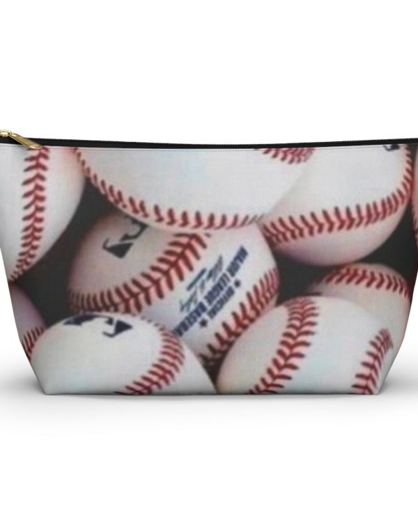 Baseball Print Accessory Pouch — T‑Bottom Cosmetic Bag