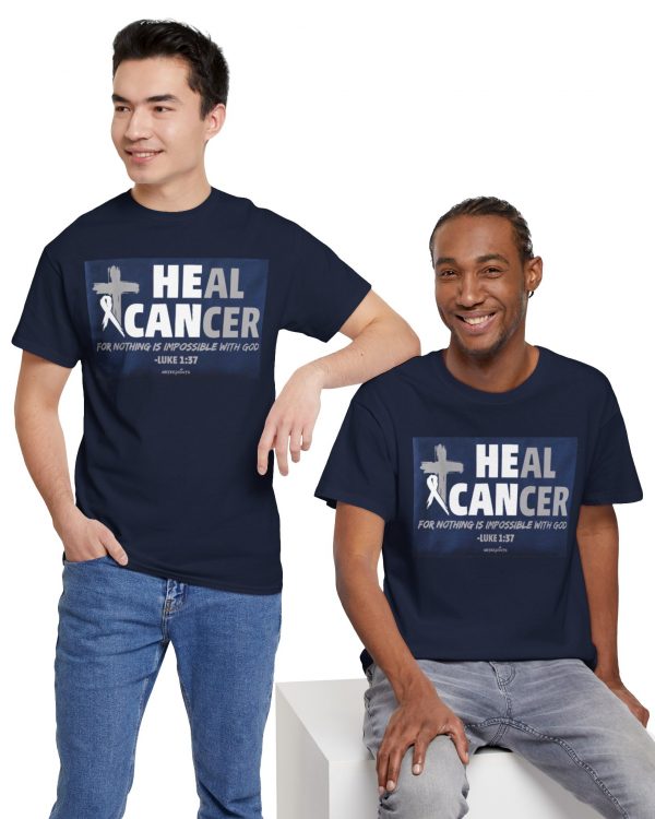 Heal Cancer Faith T-Shirt — "Heal Cancer" with Bible Verse (Matthew 17:20)