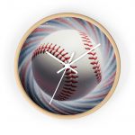 Baseball Swirl Wall Clock – Sports Room Decor