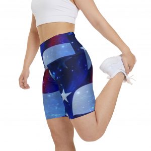 American Flag Stars Women's Workout Shorts — Patriotic Activewear