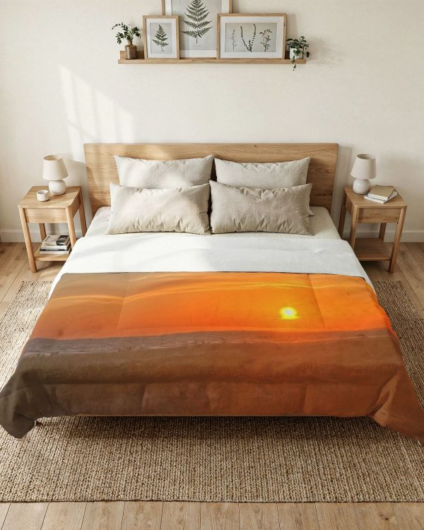 Sunset Beach Comforter — Cotton Sunset Landscape Bedding