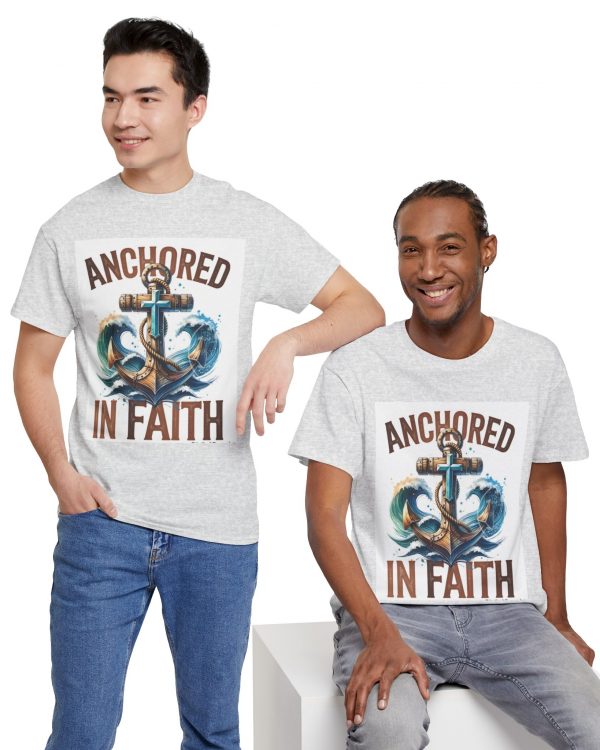 Anchored in Faith T-Shirt — Nautical Anchor Christian Graphic Tee