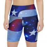 American Flag Stars Women's Workout Shorts — Patriotic Activewear