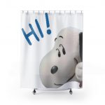 Shower Curtain — Friendly Snoopy "HI!" Bathroom Curtain, Cute Peanuts Dog Decor