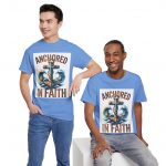 Anchored in Faith T-Shirt — Nautical Anchor Christian Graphic Tee