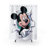 Mickey Mouse Peek-A-Boo Shower Curtain — Kids Cartoon Bathroom Decor