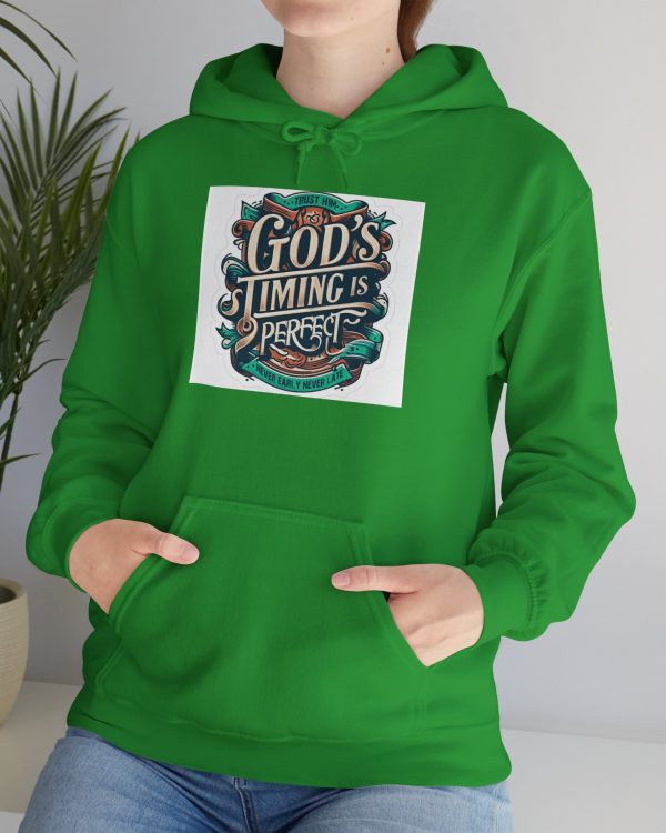 God's Timing Is Perfect Hoodie — Christian Inspirational Faith Sweatshirt