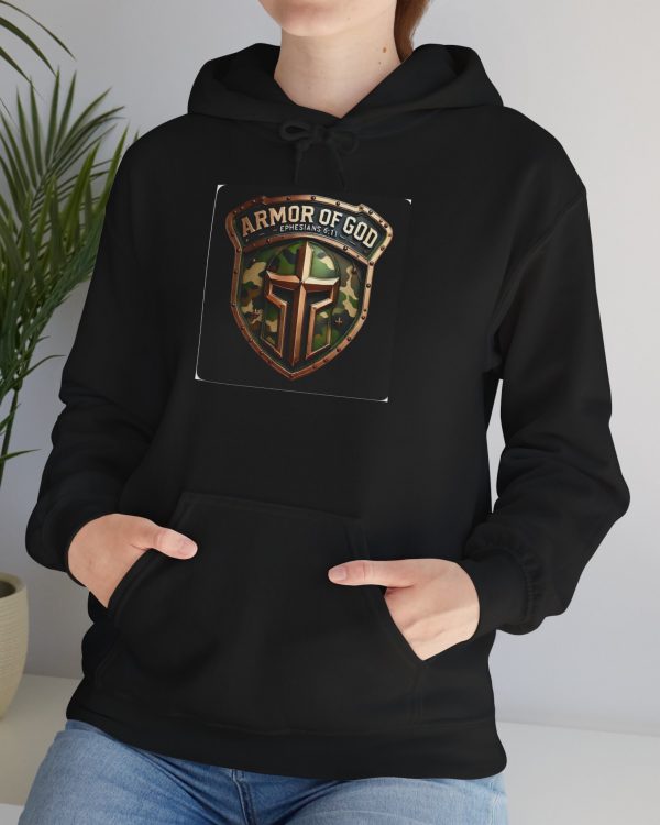 Armor of God Camo Shield Hoodie – Christian Faith Military-Inspired Sweatshirt
