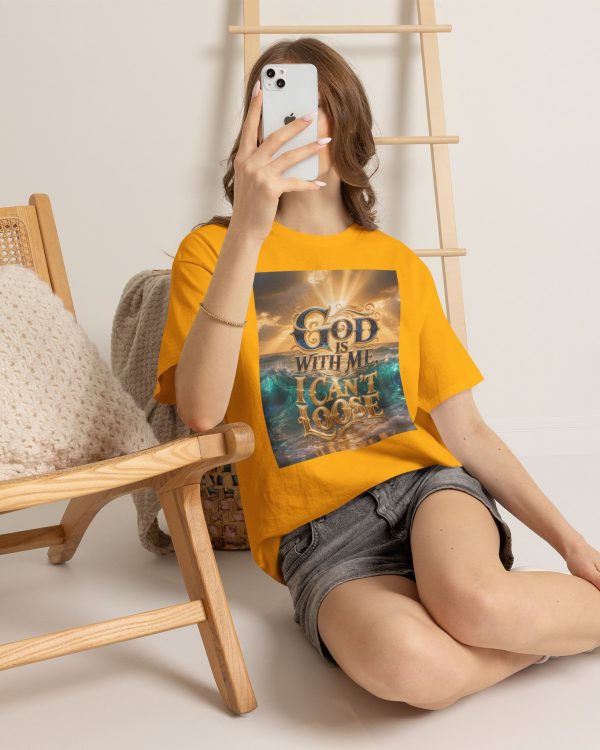 Faith Graphic Tee — "God Is With Me, I Can't Lose" Inspirational Christian T-Shirt
