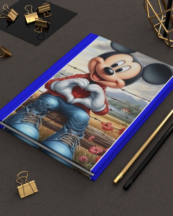Children's Character Hardcover Journal — Cute Mouse Holding Heart Matte Notebook