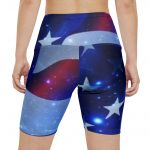 American Flag Stars Women's Workout Shorts — Patriotic Activewear
