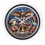 250th Anniversary USA Patriotic Wall Clock — 1776–2026 Liberty Bell & Eagle American Home Decor Gift