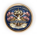 250th Semiquincentennial Wall Clock — USA 1776–2026 Freedom Commemorative Clock