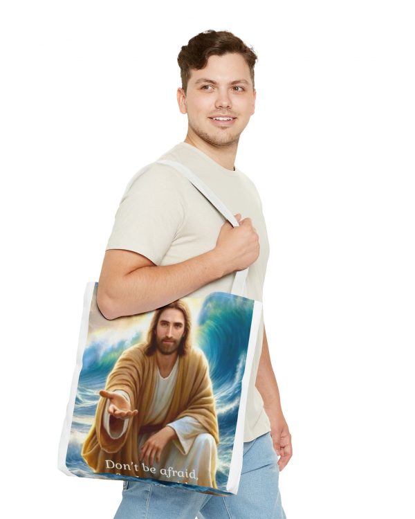 Inspirational Jesus Tote Bag, Beach Bag, Reusable Shopping Tote, Gift for Christians, Faith-Based Accessory, Eco-Friendly Bag