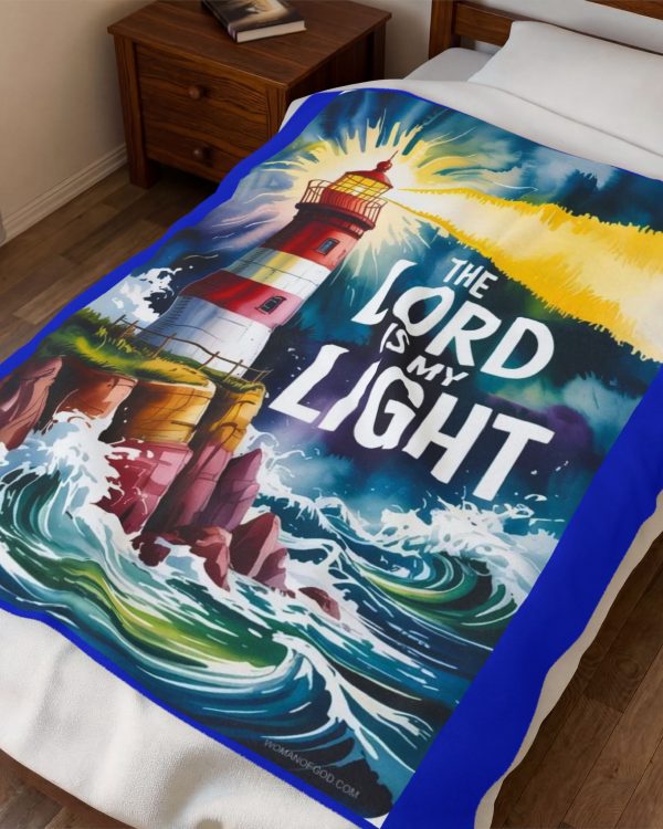Velveteen Blanket — "The Lord Is My Light" Lighthouse Christian Throw