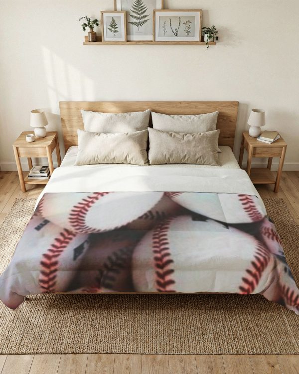 Baseball Pattern Comforter - Sports-Themed Cotton Duvet Cover for Kids & Fans