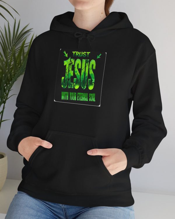 Jesus Neon Graphic Hoodie — Trust Jesus Inspirational Christian Sweatshirt