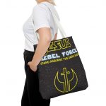 Jesus Rebel Force Tote Bag — "Stand Against the Dark Side" Christian Star Wars-Inspired Tote
