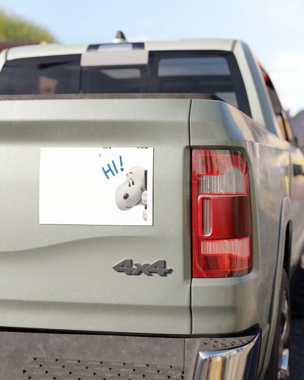 Snoopy 'Hi!' Car Magnet — Peanuts Cute Cartoon Vehicle Decal