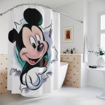 Mickey Mouse Peek-A-Boo Shower Curtain — Kids Cartoon Bathroom Decor