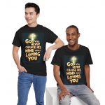 Christian T‑Shirt — "God Will Never Change His Mind About Loving You" Inspirational Tee