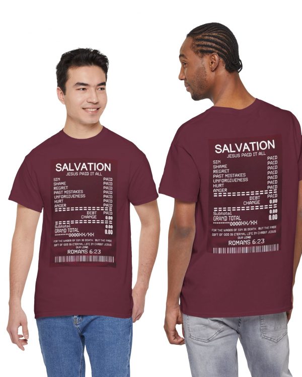 Salvation Receipt T-Shirt — Romans 6:23 Christian Faith Tee