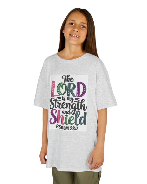 Psalm 28:7 "The Lord is My Strength and Shield" Christian Faith Based T-Shirt