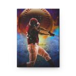 Baseball Player Hardcover Journal — Cosmic Batting Notebook for Players & Fans