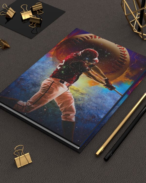 Baseball Player Hardcover Journal — Cosmic Batting Notebook for Players & Fans